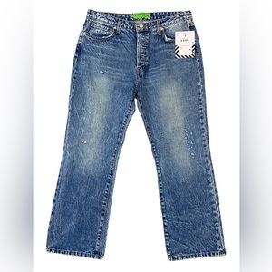 NWT Sandrine Rose x Free People High Rise Straight Leg Distressed Jeans